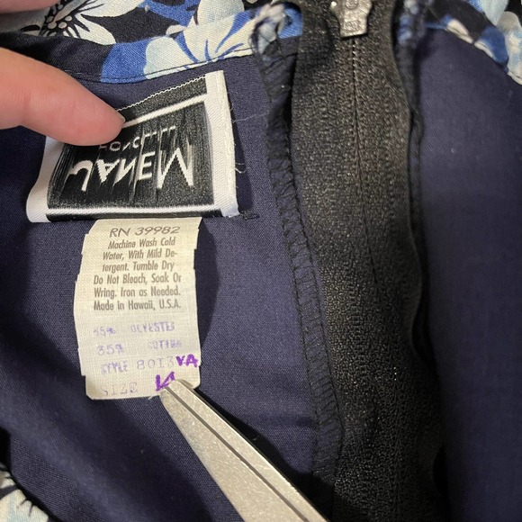 Jane M Honolulu Vintage Ruffle Collar Shift Dress Tropical Prairie Sun Size 14 - Picture 13 of 16